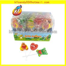 20G Best selling sweet fruit flavor cartoon shape jelly pop lollipop candy