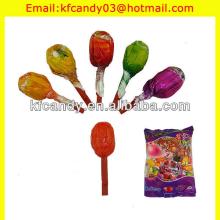 15g tasty bubble gum lollipop with whistel candy(fruit flavor)