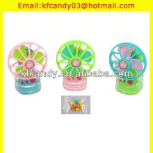 plastic mini colorful wind up fan candy toy for promotional