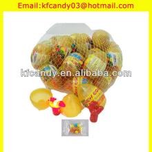 hot sale plastic flash egg candy with toy in net bag packing