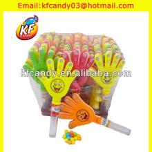 high quality mini plastic hand clap toy with sweet candy for kids