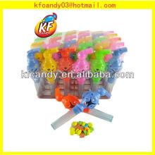 Hot sale funny plastic flagon shape whistle ling  candy  toys new  product  for  kids 
