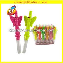 High quality plastic animal shaped whistle toys with candy for kids