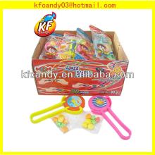 High quality mini kids plastic toy flying saucer with sweet candy