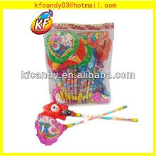Funny plastic animal shaped design ballon toy with novelty whistle candy toy for kids