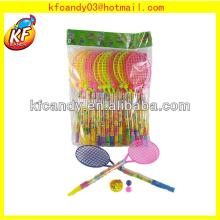 Funny plastic toy tennis racket ball toy candy for kids