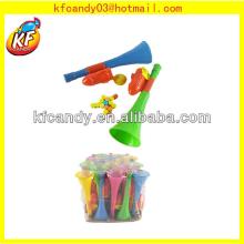 Funny colorful small plastic toys trumpet horn toys candy