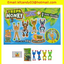 Funny plastic sticky on the wall and window man toy with sweet candy inside