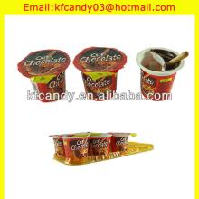 16g delicious and sweet chocolate cup with biscuit stick with plastic trays packing