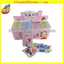 40G High quality sweet fruit flavor crystal jelly candy with tattoo paper