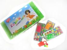 chocolate beans with a toy  magnifier 