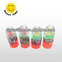  Sour   liquid  candy with straw and pressed candy