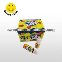Sour liquid candy with pressed candy