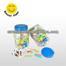 Super energy bubble chewing gum with tattoo