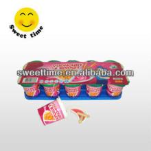 16g Chocolate/stawberry cup with biscuit stick