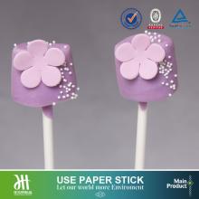Purple flower marshmallow pops paper stick