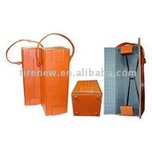 leather champagne box, France champagne case