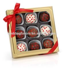 Romantic Hearts Belgian Truffle Cake Bons - Box of 9