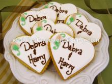 Rose Bud  Heart  Decorated Sugar Cookie Favors