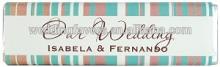 Teal & Brown Lauren Striped Wedding Chocolate Bar