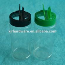 Plastic pepper and salt jars