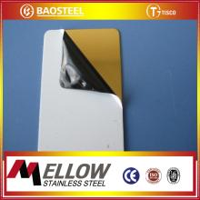 Mellow ASTM 201 304 Champagne gold  mirror  coating stainless steel  sheet s/plates with polishing machi