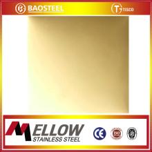 Mellow Foshan Manufacturers OEM Champagne Gold Colored Stainless  Steel  Decoration Sheet