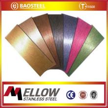 Mellow Mirror Finish Champagne Gold Ti-coating Colored Stainless Steel Sheet / Plate 304 .201 Foshan