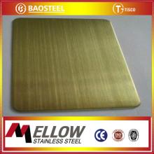 Mellow Foshan Manufacturer OEM Champagne Gold Anti-fingerprint Stainless Steel Decoration Sheet