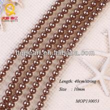 fashion shell string 10mm champagne round sea shell
