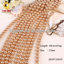 12mm champagne round sea shell 2013 fashion jewellery