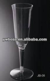 ps siver coated and clear plastic disposable short stem champagne flutes