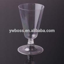 Clear disposable plastic champagne glass PS