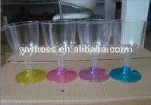 Biodegradable safety convenient eco-friendly clear&silver-coated&edge-coated plastic champagne glass