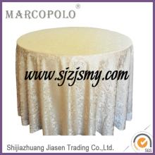 120 inch champagne round polyester  jac quard table cloth