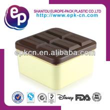 Hot sale square design food grage material BPA FREE snacks and  chocolate  box  plastic  food container