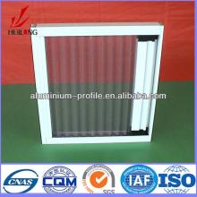 anodized finish Champagne Wood Hot sale aluminum partition door with grill glass design
