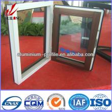 anodized finish Champagne Wood Hot sale aluminum hung window