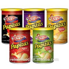 Canned potato chips snacks