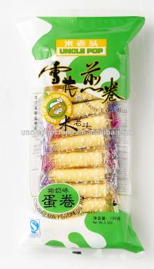 Chinese snacks coconut flavor 150g snow egg roll wafer