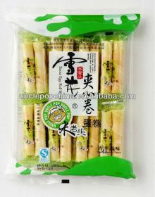 HALAL snacks 150g crispy egg roll wafer with filling (green apple flavor)