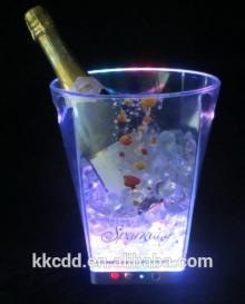 outdoor clear Champagne LED plastic ice bucket with stand