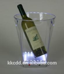 Champagne LED illuminated plastic ice bucket with  stand 