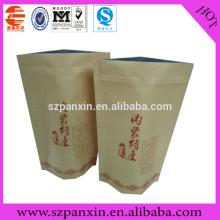 gusset zipper  kraft   paper   bag  for  food  packaging