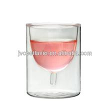 Transparent man blowing champagne double wall beverage cup
