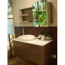 Modern High Gloss Lacquer Champagne Mirror Bathroom Wall Cabinets