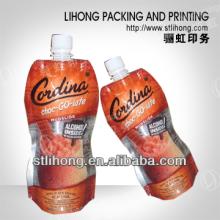 Beverage and wine bag with spout/Food packaging spout pouch for juice /liquid stand up pouch with sp