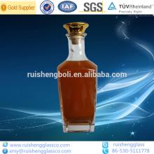 high quality square transparent liquor glass bottles
