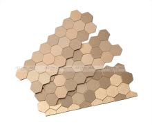 bright champagne color brushed aluminum mosaic hexagon metal mosaic