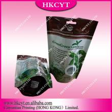  Green   Green   Stevia  tea leaves packaging bag with ziplock/100% healthy food packaging bag with window